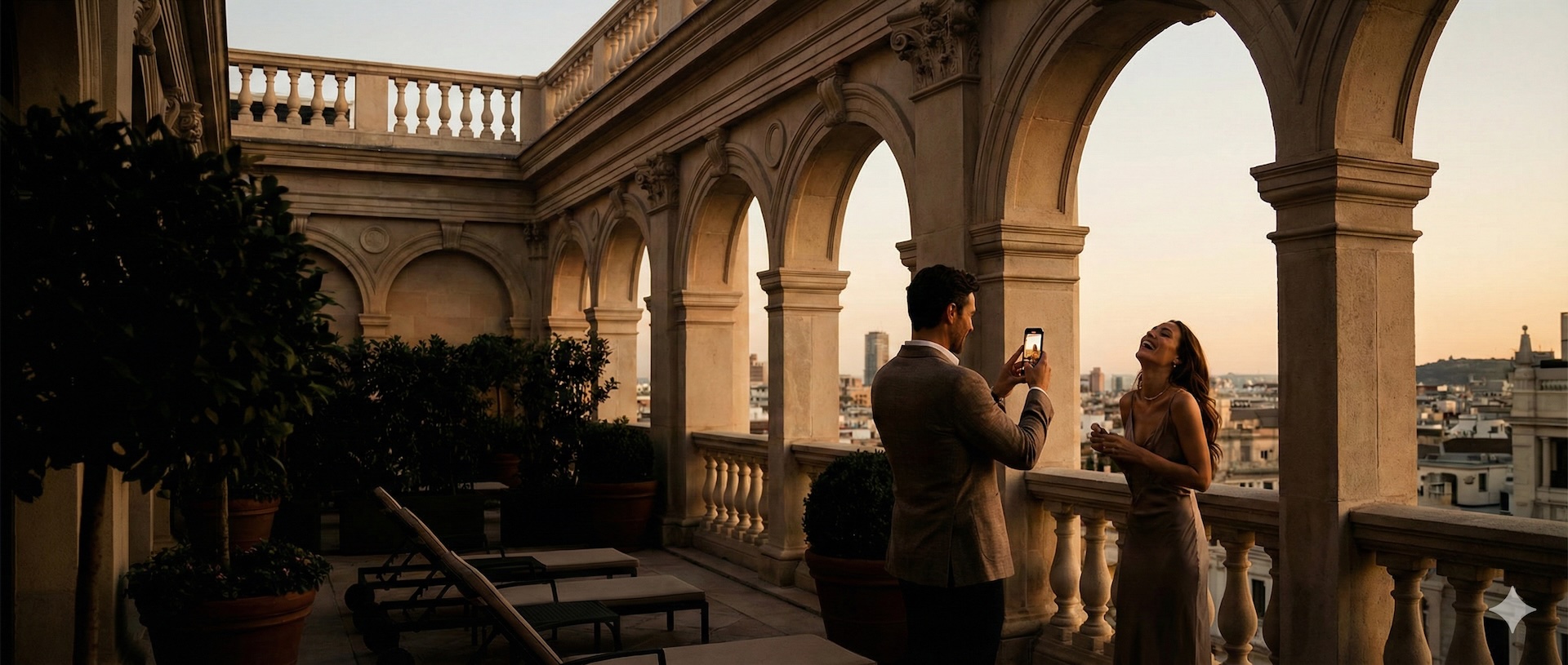 Guests at luxury hotel